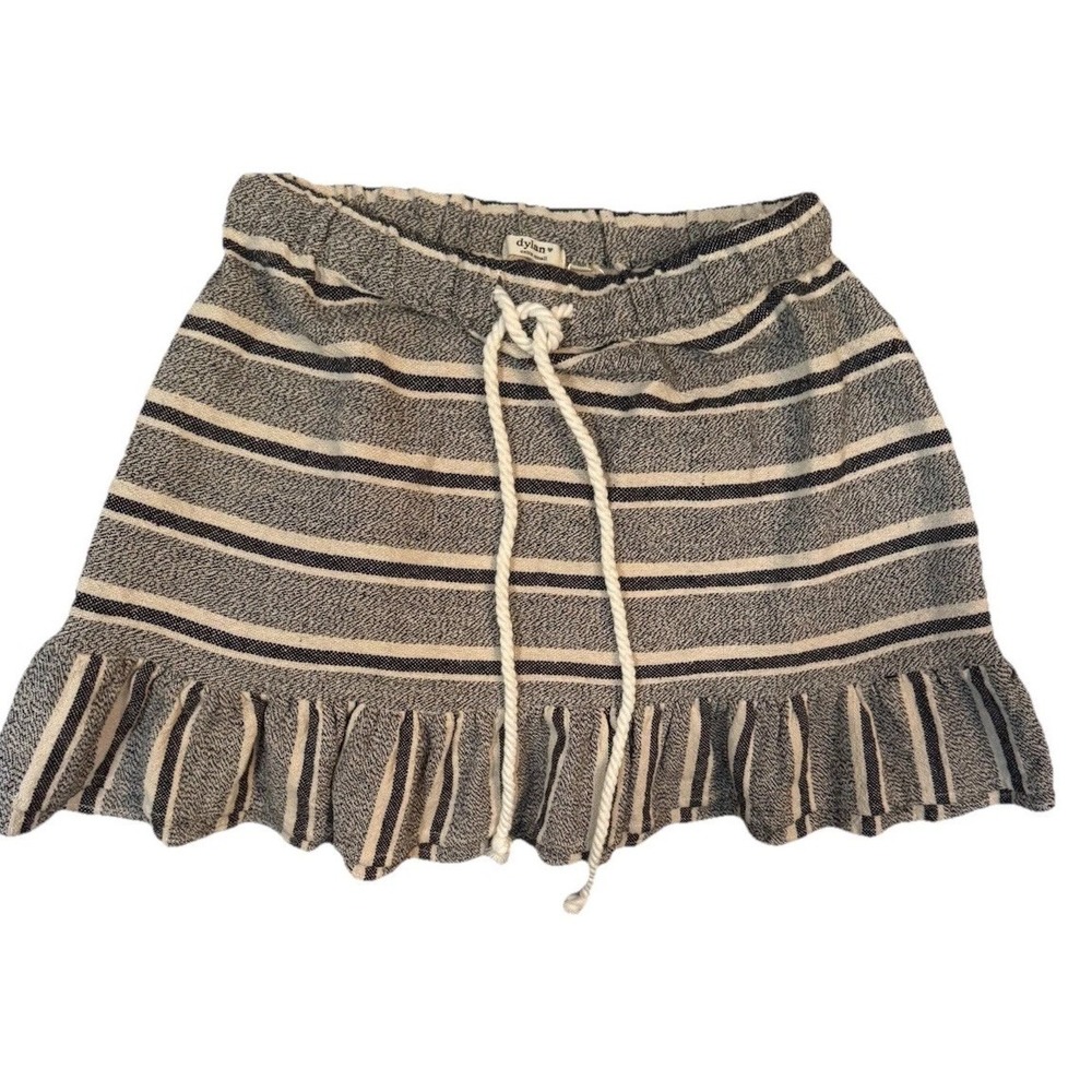 Dylan Mini Skirt Ruffle Rope Drawstring Boho Flirty Beachy Cotton Women's XS NWT